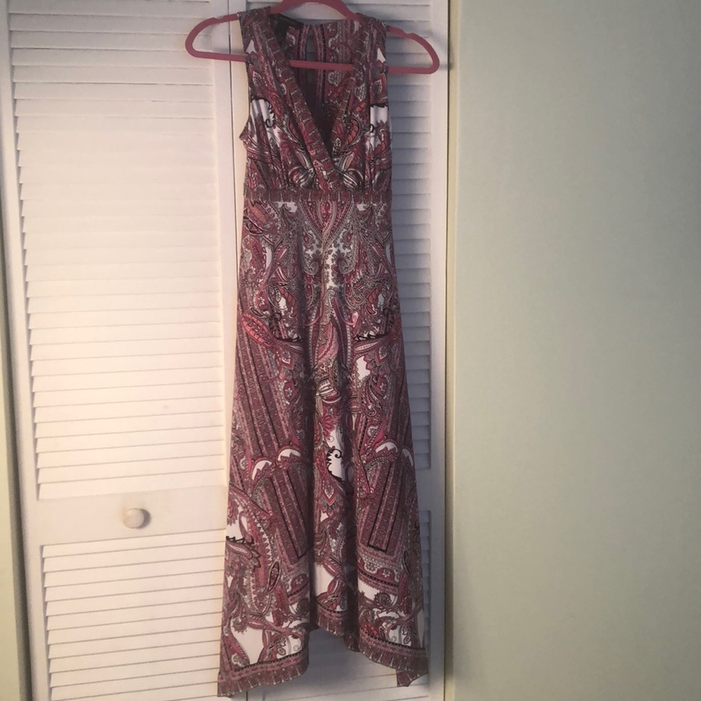 Boho INC paisley pink dress asymmetrical